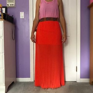 Francesca’s Orange Maxi Skirt Size M